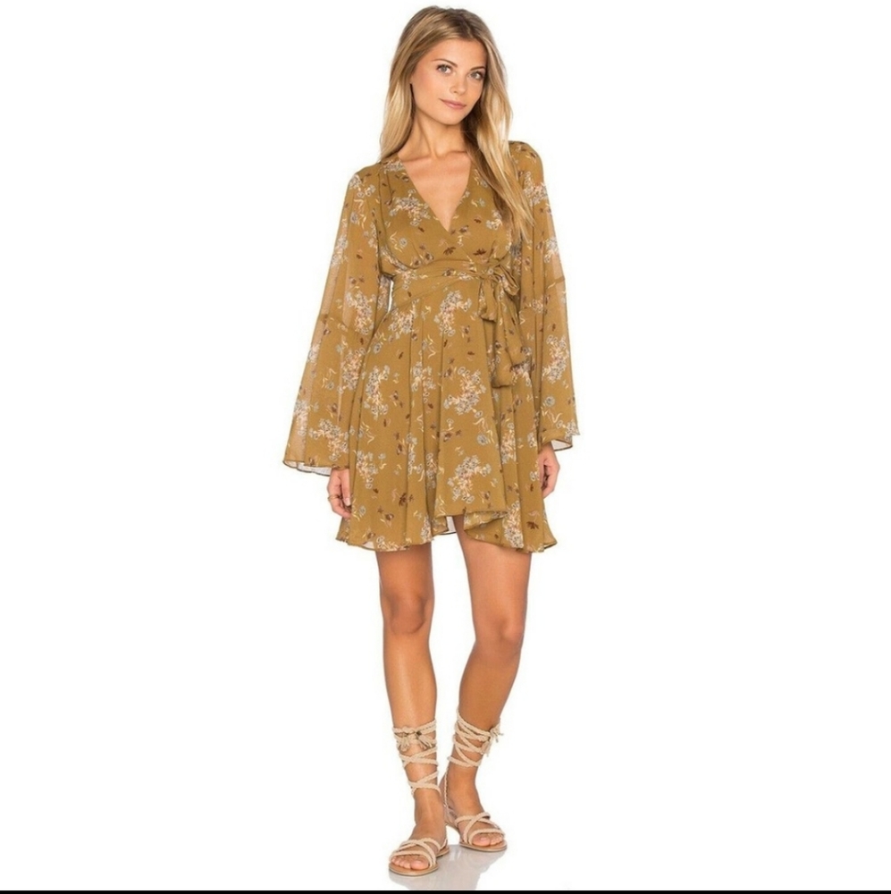 Free People Lilou bell sleeve mini dress xs